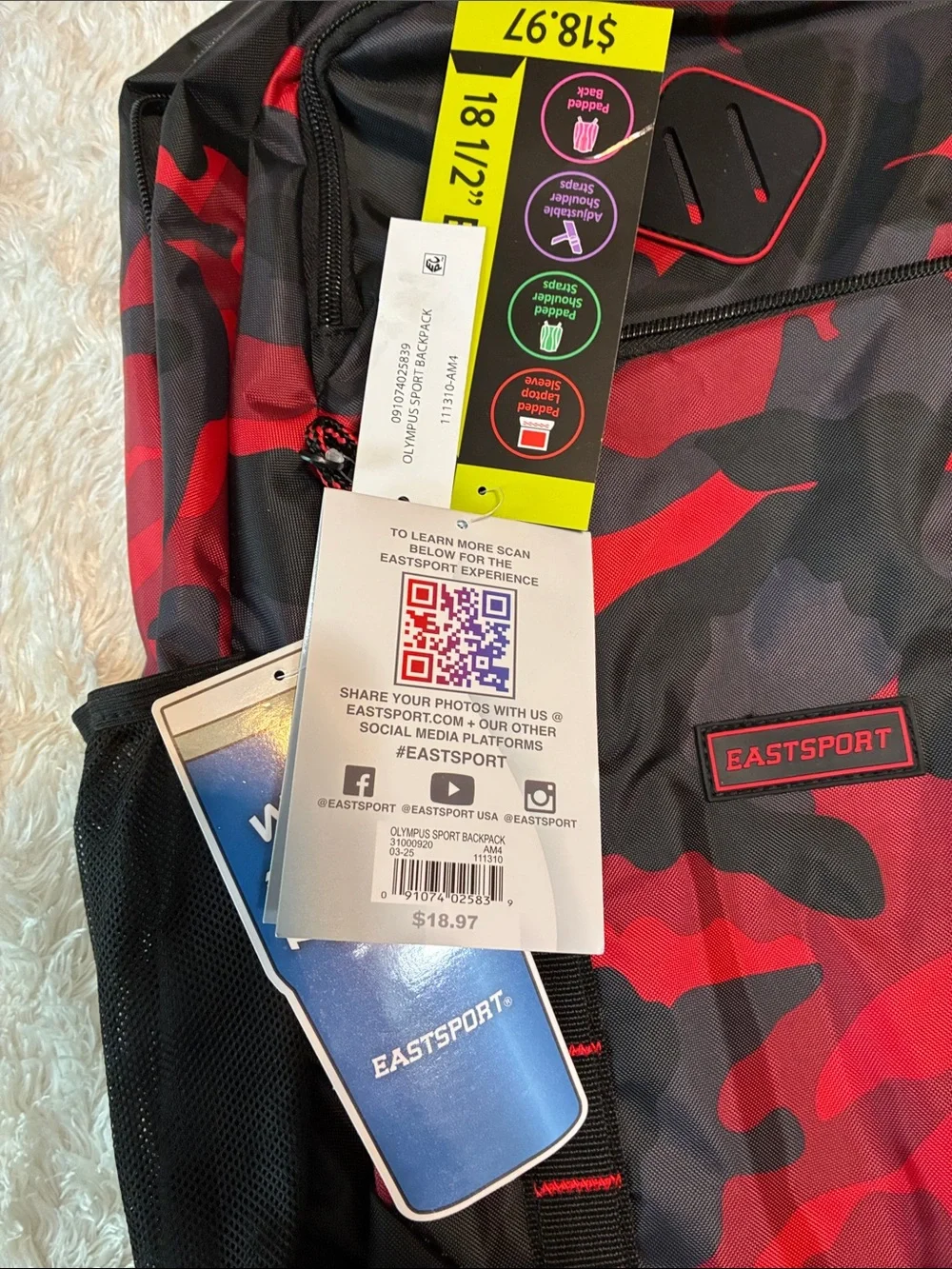 Black and Red Camo Men's Backpack